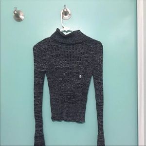 Gray turtleneck sweater